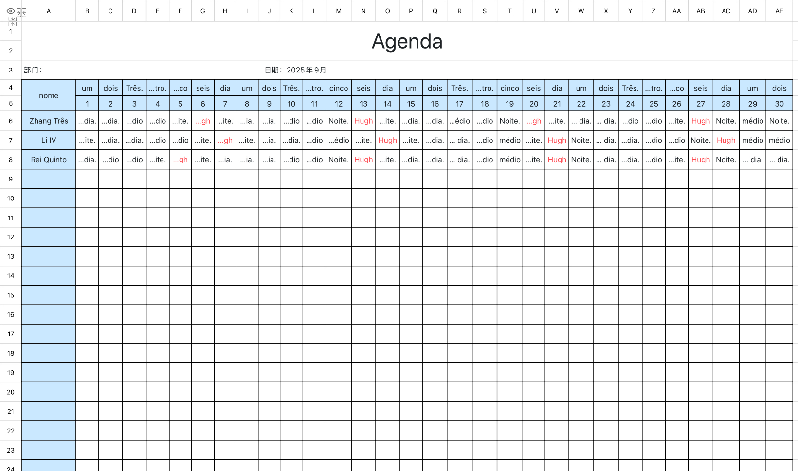 Agenda simples